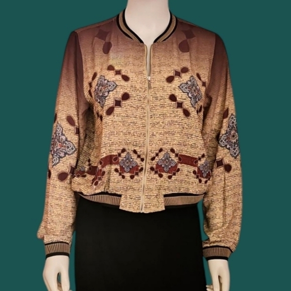 Oh CARMELIN Brazilian Celtic Ombre Bomber Festival Rave Hip Hop Jacket - Picture 1 of 7